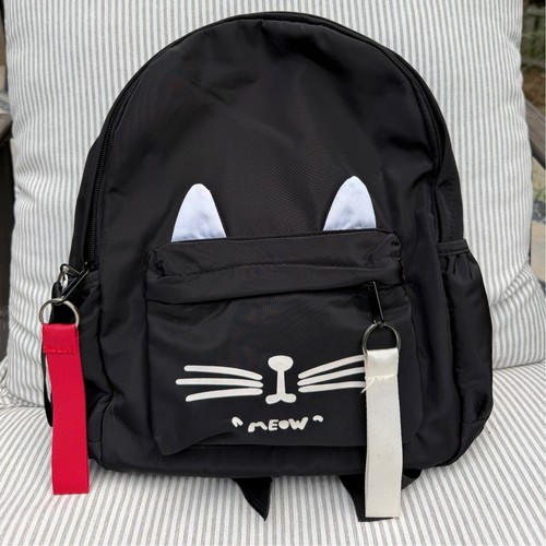 Black cat face - black, backpack