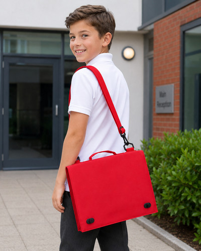 Red school book bag conference - book,